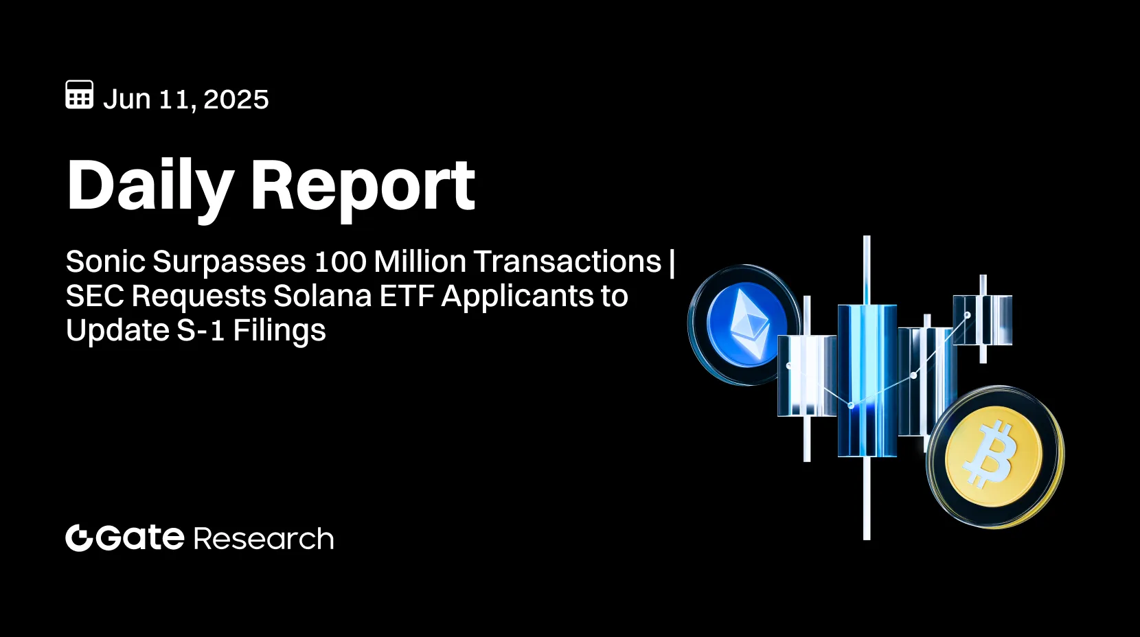 Gate 研究院：Sonic 累計交易筆數突破一億｜SEC 要求 Solana ETF 申請方更新 S-1 文件