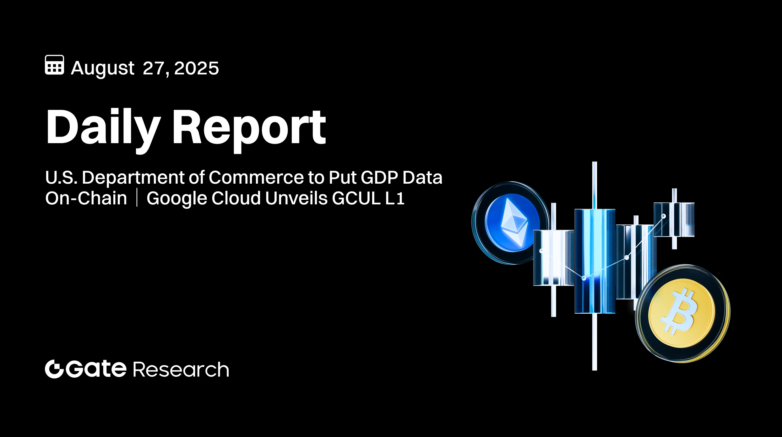 Gate 研究院：美國商務部將 GDP 數據上鏈｜Google Cloud 推出 L1 區塊鏈 GCUL