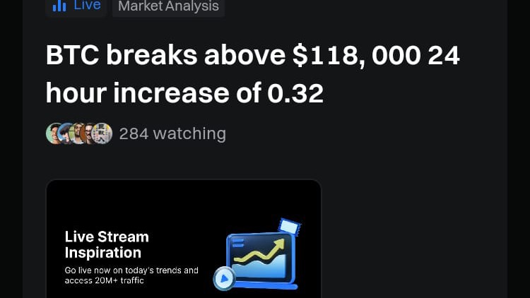 BTC breaks above $118,000, 24- hour increases